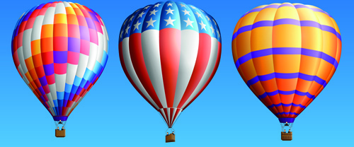 500x208 Hot Air Balloon Free Vector Download