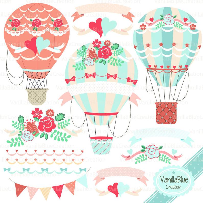 794x794 Clipart Hot Air Balloon Hot Air Balloon Vector Invitation Etsy
