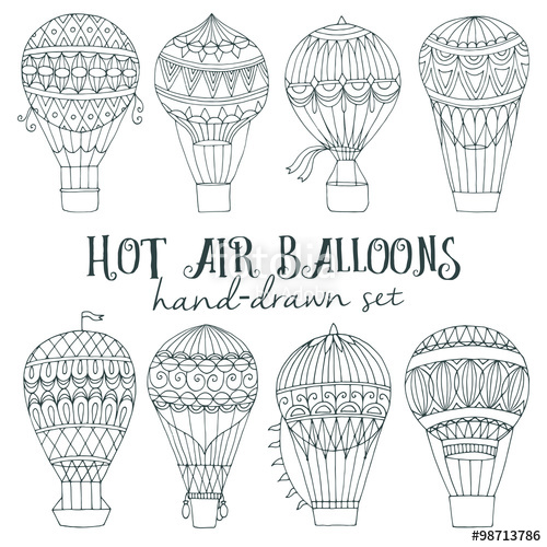Hot Air Balloon Vector Set Stock Image And Royalty Free Vector 500x500 Hot Air Balloon Vector Set Stock Image And Royalty Free Vector