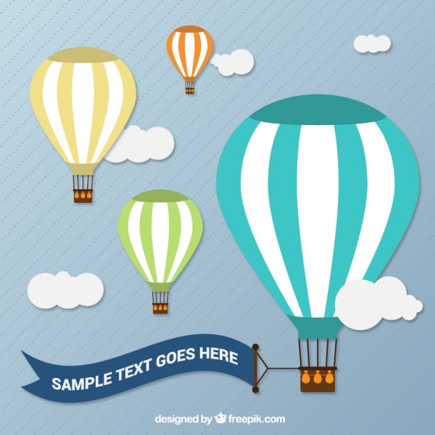 Hot Air Balloons With A Banner Vector Free Download 626x626 Hot Air Balloons With A Banner Vector Free Download