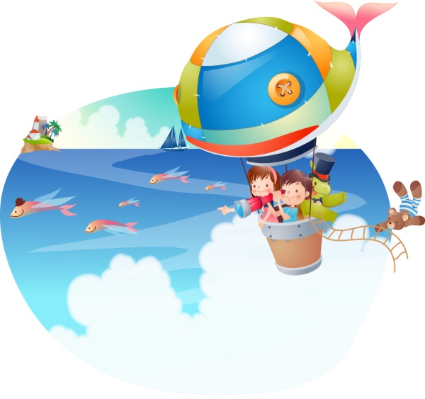 Happy Summer Vacation Dream Hot Air Balloon Vector Material Free 600x563 Happy Summer Vacation Dream Hot Air Balloon Vector Material Free