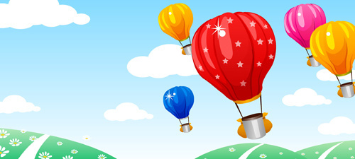 Hot Air Balloon Free Vector Download 500x225 Hot Air Balloon Free Vector Download