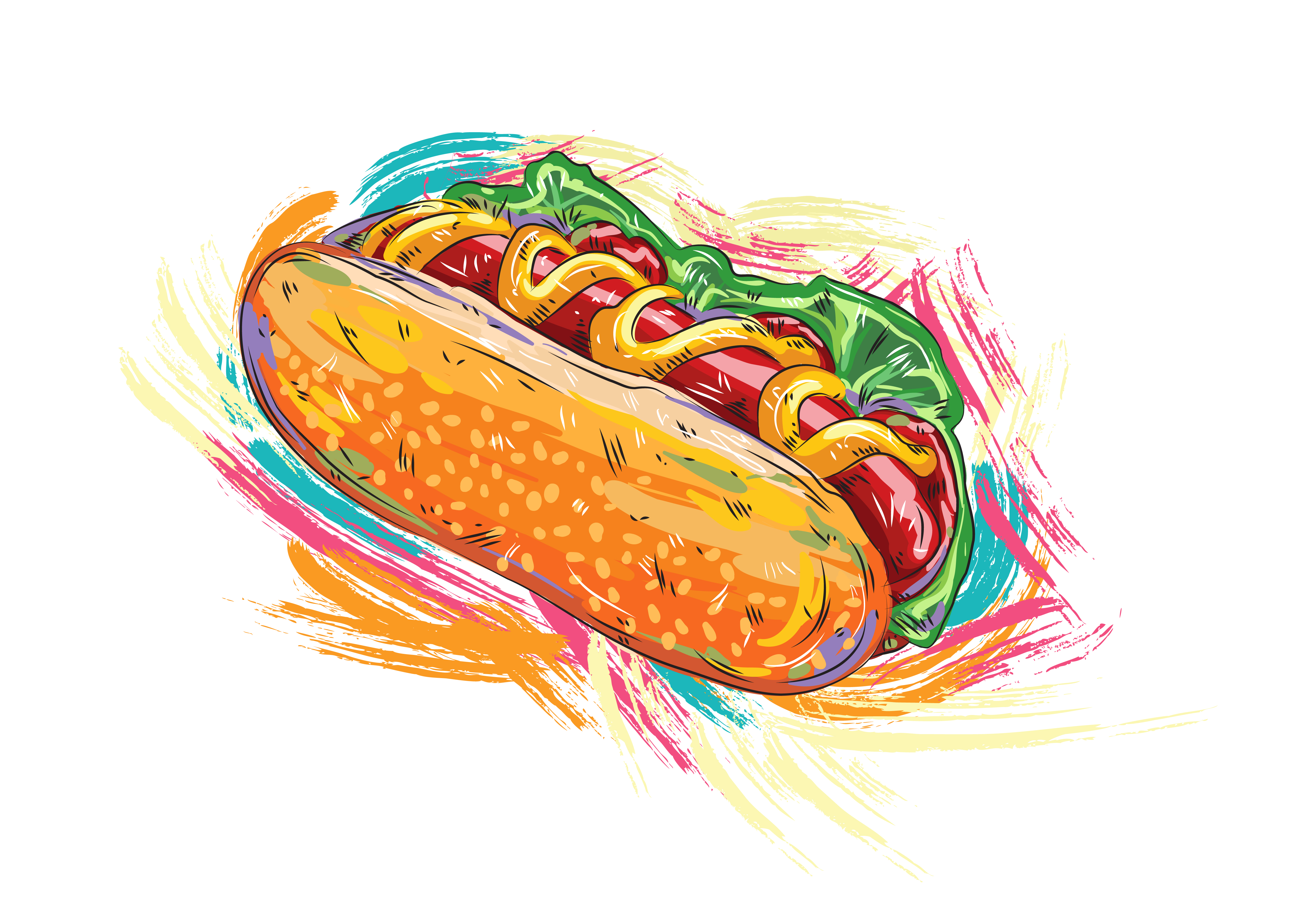 Hot Dog Vector Illustration 5000x3486 Hot Dog Vector Illustration