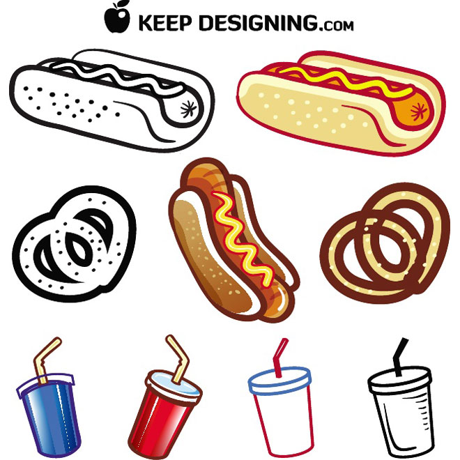 Hot Dog And Drink Free Vectors 660x660 Hot Dog And Drink Free Vectors