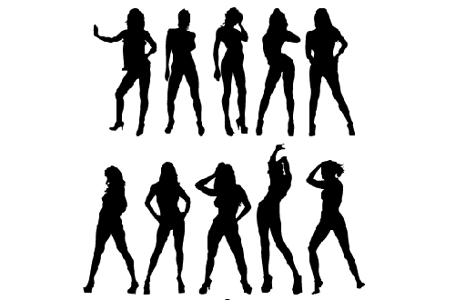 Hot Girl Silhouette Vector