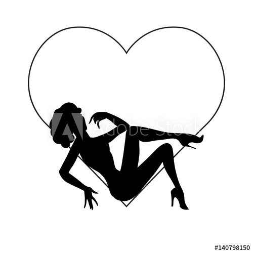 500x500 Shadow Silhouette Of Hot Girl In Heart