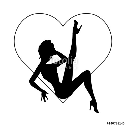 500x500 Shadow Silhouette Of Hot Girl In Heart Stock Image And Royalty