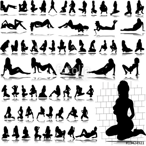 499x500 Hot Sexy Girl Vector Silhouettes Stock Image And Royalty Free
