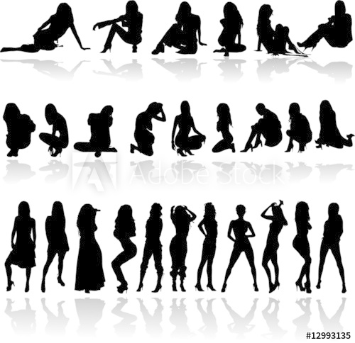500x484 Sexy Hot Girls Vector Silhouettes
