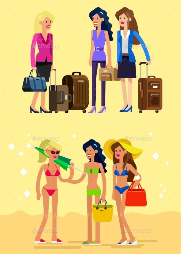 Hot Girl On A Beach Vector Illustration Illustration 590x827 Hot Girl On A Beach Vector Illustration Illustration