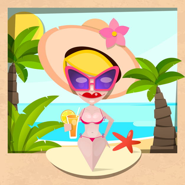 Hot Girl On A Beach Vector Premium Download 626x626 Hot Girl On A Beach Vector Premium Download