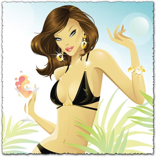 Hot Summer Girl Vector Design 550x551 Hot Summer Girl Vector Design
