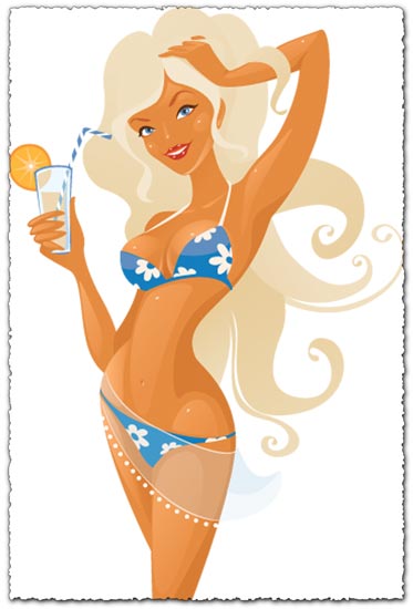 Summer Girl Vector Design 373x550 Summer Girl Vector Design