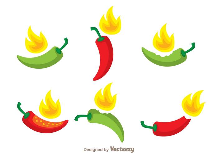 Hot Chili Pepper Vector Set 700x490 Hot Chili Pepper Vector Set