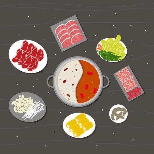490x490 Hotpot And Ingredients Vector