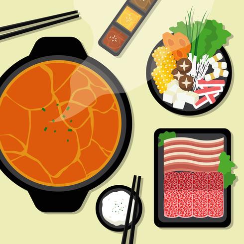 490x490 Hotpot And Ingredients Illustration