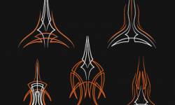 250x150 Hotrod Pinstripe Vector Illustration Set