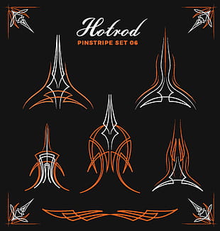 310x326 Hotrod Pinstripe Vector Illustration Set Free
