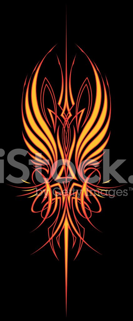 426x1024 Fire Wing Pinstripe Vertical Version Stock Vectors