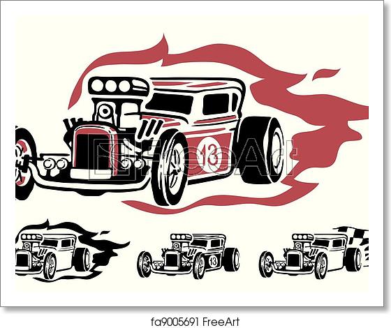 560x470 Free Art Print Of Vector Hotrod Vector Illustration Of Hotrod