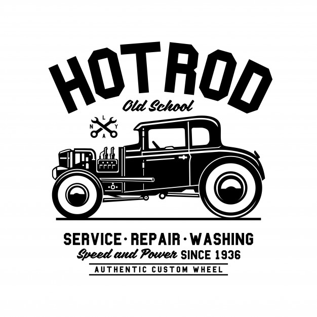 626x626 Hot Rod Old School Vector Premium Download