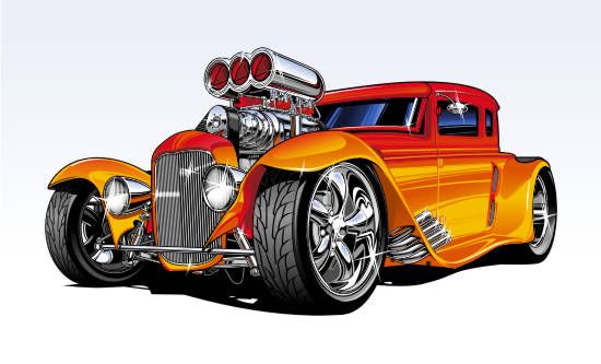 550x333 Cartoon Hot Rods Illustrations Inspiration Hot Vector Vehicles