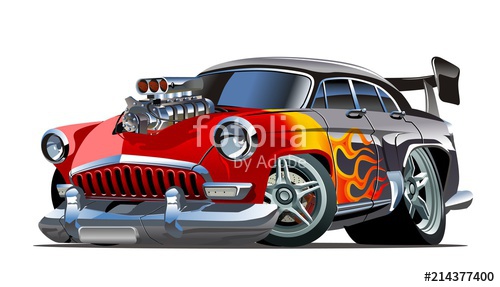 500x287 Cartoon Retro Hot Rod Stock Image And Royalty Free Vector
