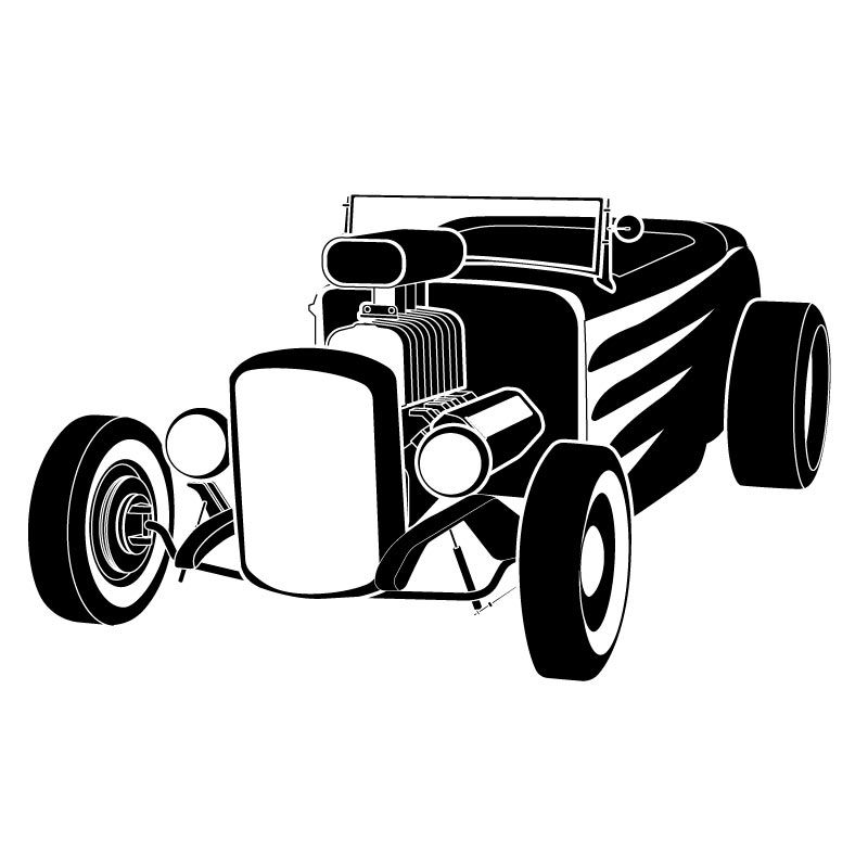 800x800 Silhouettes Hot Rods, Automotive Art