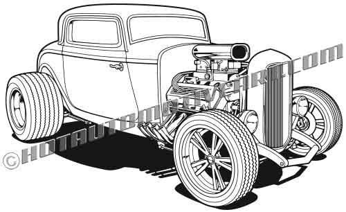 500x306 Ford Custom No Fenders Vector Clip Art