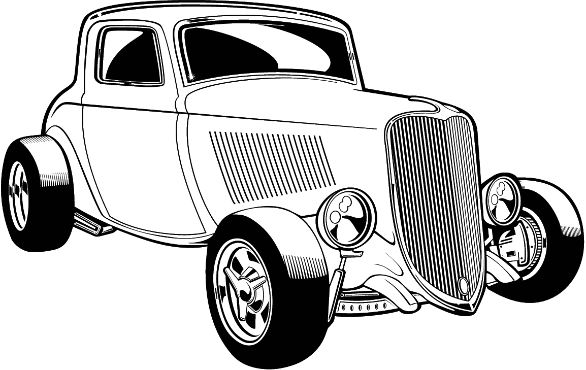 1154x729 Hot Rod Clipart Black And White