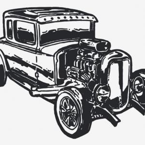 300x300 Vector Classic Hot Rod Car Set Catchsplace