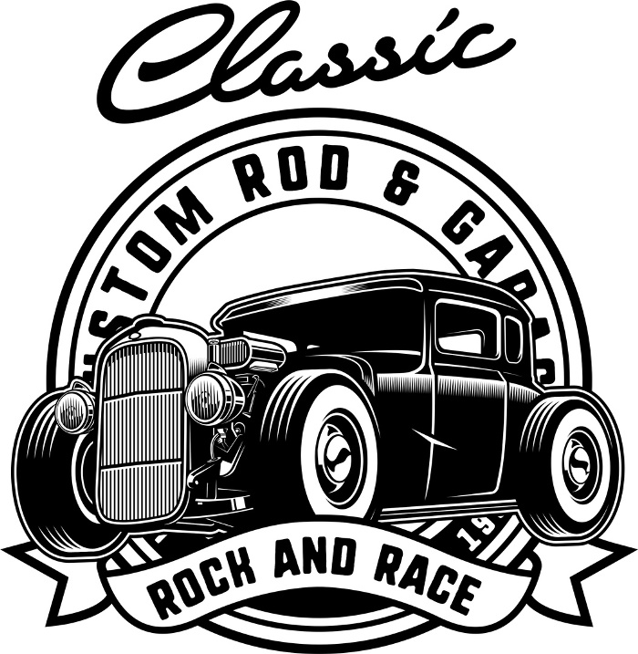700x717 Classic Hotrod Graphic Design Vector