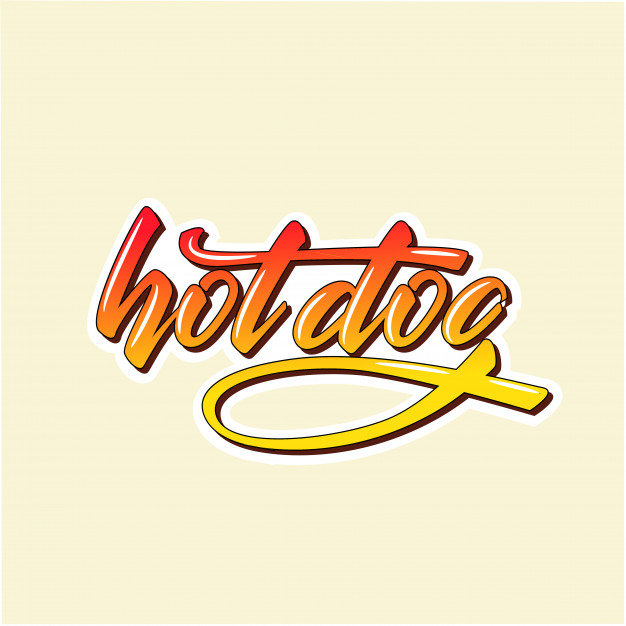 626x626 Lettering Banner Design Hot Dog Vector Premium Download