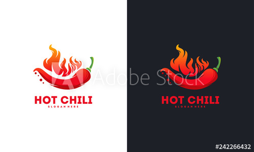 500x300 Red Hot Chili Logo Designs Concept Vector, Spicy Pepper Logo