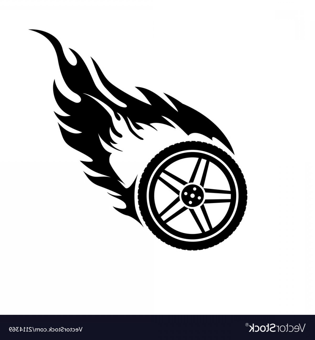 Горящее колесо мотоцикла