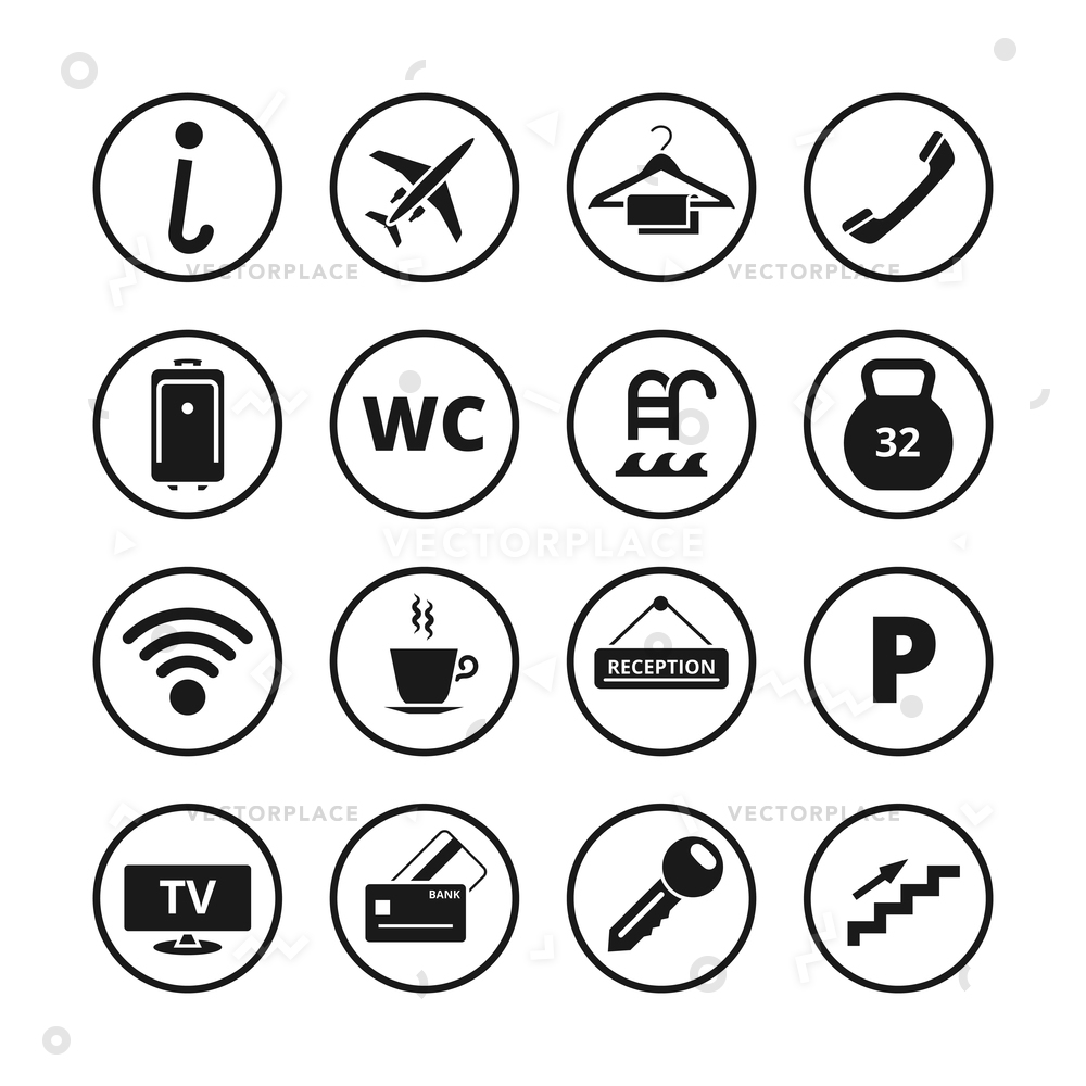 1000x1000 Hotel Icons Set Travel Icon Tourism Vector Illustration