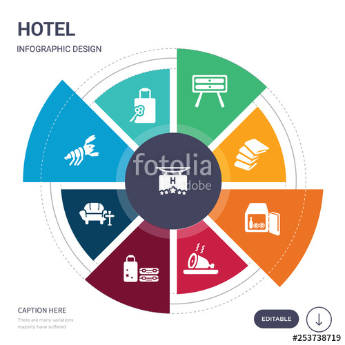 500x500 Set Of Simple Hotel Vector Icons Contains Such As Hotel, Left