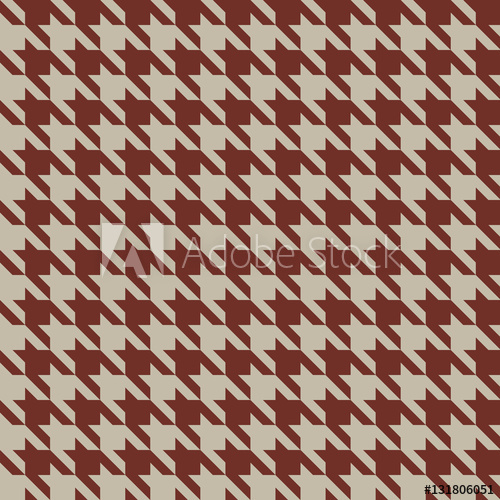 500x500 Seamless Beige And Red Vintage Houndstooth Vector Pattern