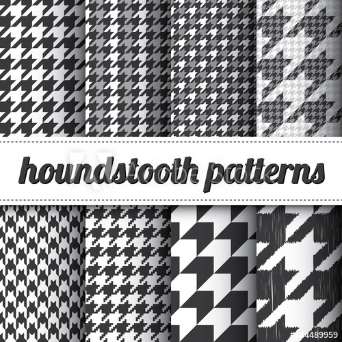 500x500 Set Of Various Houndstooth Vector Patterns