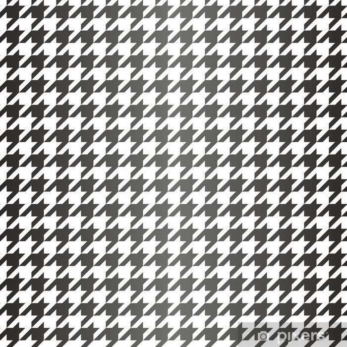 700x700 Tile Black And White Houndstooth Vector Pattern Wall Mural