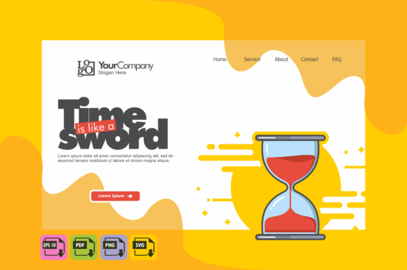 580x385 Hourglass Vector Cartoon Style Graphic