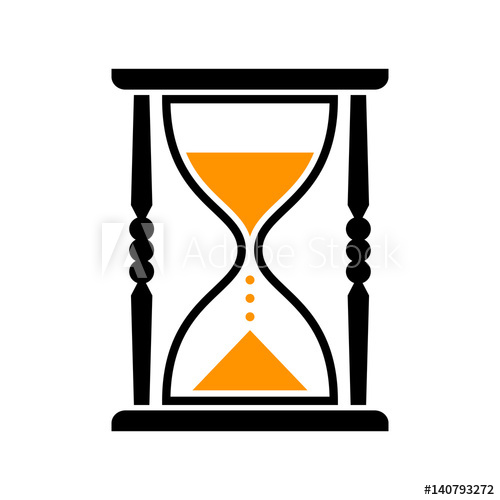 500x500 Hourglass Vector Icon, Isolated Object On White Background