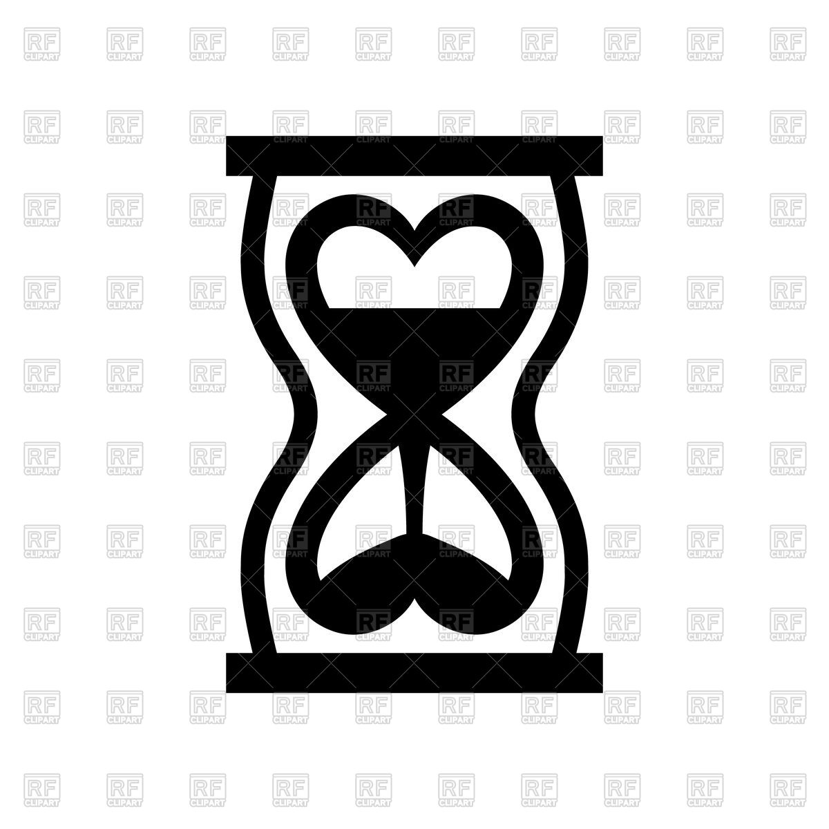 1200x1200 Valentine's Day Sign Heart Shaped Hourglass Vector Image