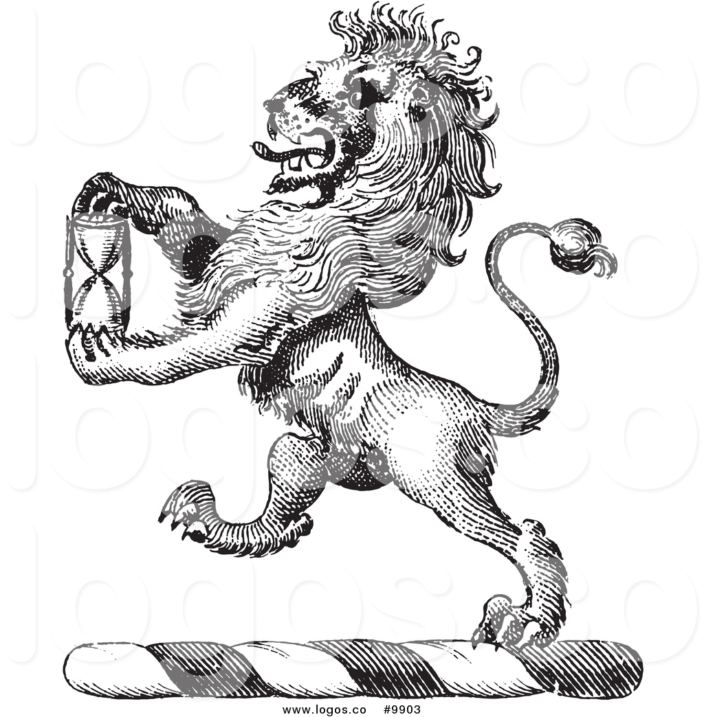 1024x1044 Royalty Free Vector Logo Of A Black And White Retro Lion Crest