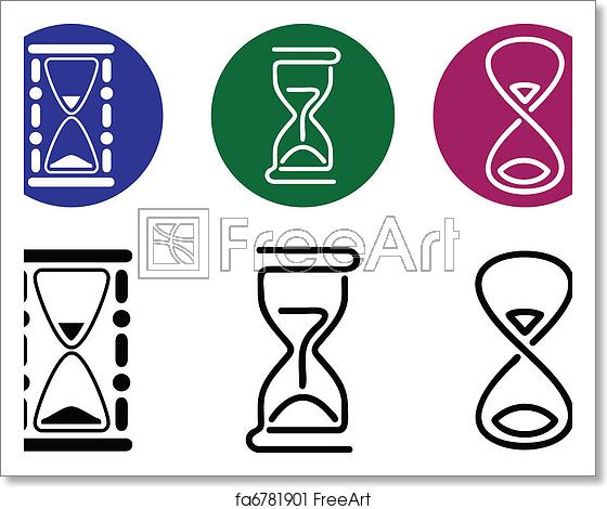 560x470 Free Art Print Of Hourglass Vector Silhouettes Of Different