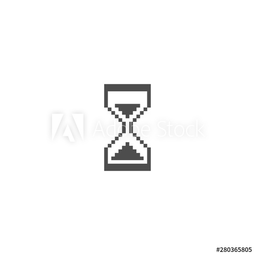 500x500 Hourglass Pixel Black Isolated Vector Icon Sandglass Pixelated