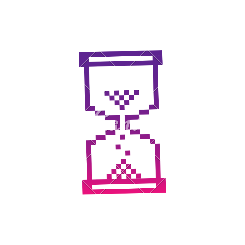 800x800 Purple Pixel Hourglass Vector