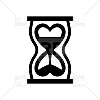 400x400 Valentine's Day Sign Heart Shaped Hourglass Vector Image