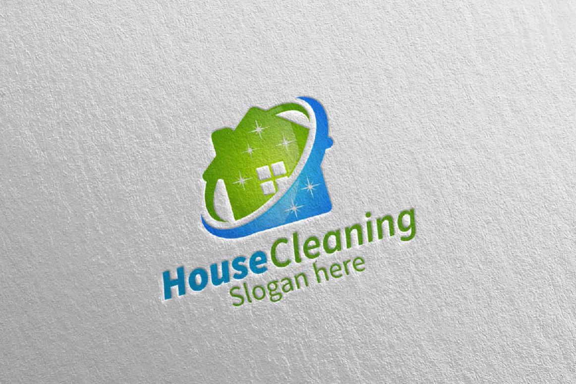 1162x775 House Cleaning Vector Logo Design