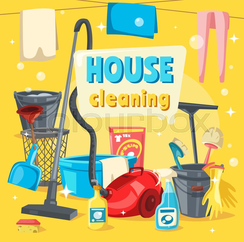800x793 House Cleaning Services, Tools For Stock Vector Colourbox